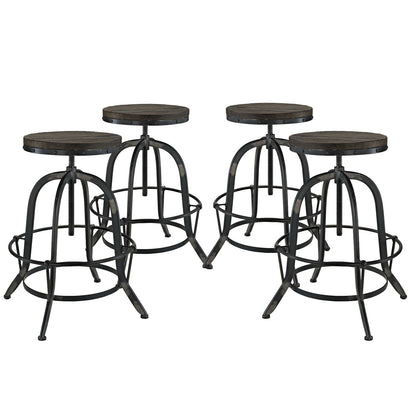 barstools | CasaFoyer Collect | Industrial Modern Counter Stool Set of 4 | Pine Wood Top | Cast Iron Stand | Foot Ring | Immerse in Experience | casafoyer.myshopify.com