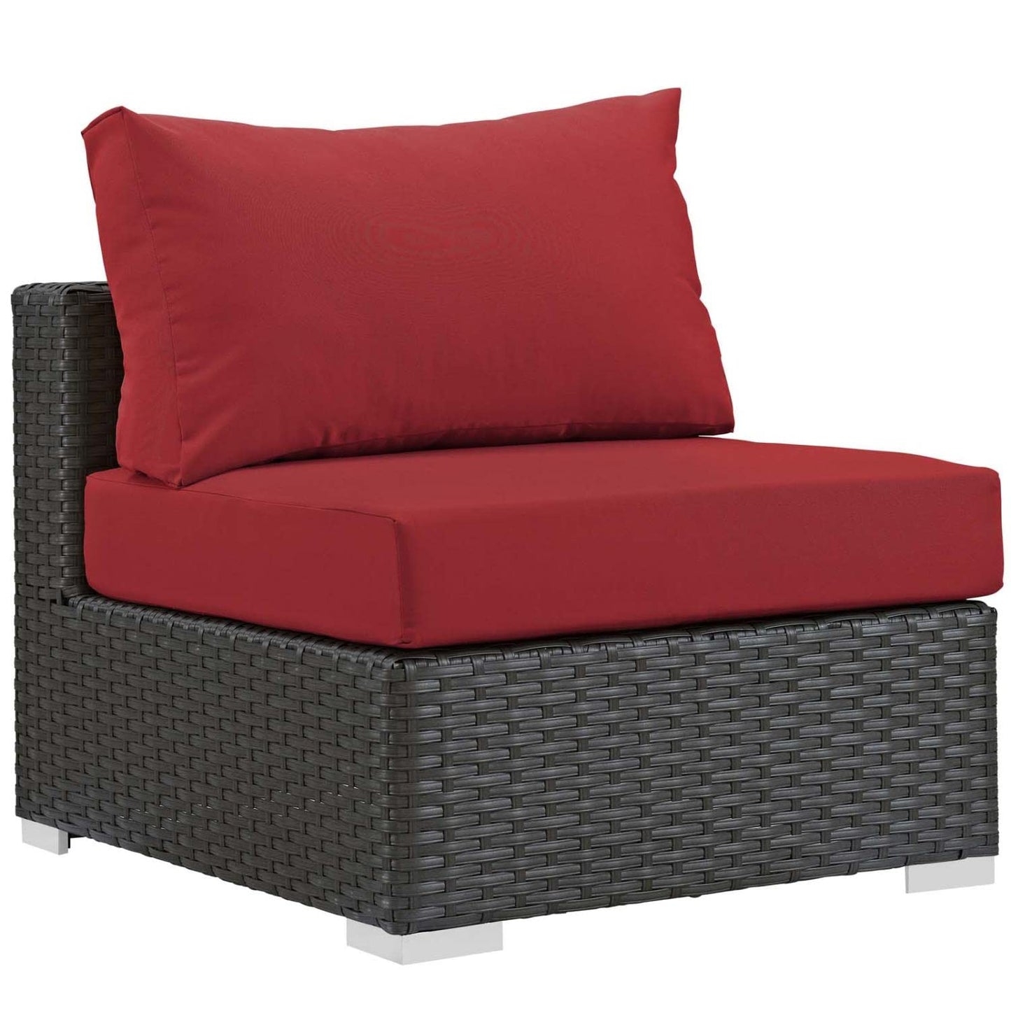 kitchen and dining room sets | CasaFoyer Sojourn Outdoor Patio Furniture Set | Sunbrella Cushions | Rattan Weave | UV Protection | Aluminum Frame | Includes Armless Chair, Coffee Table, Ottoman, Corners | casafoyer.myshopify.com