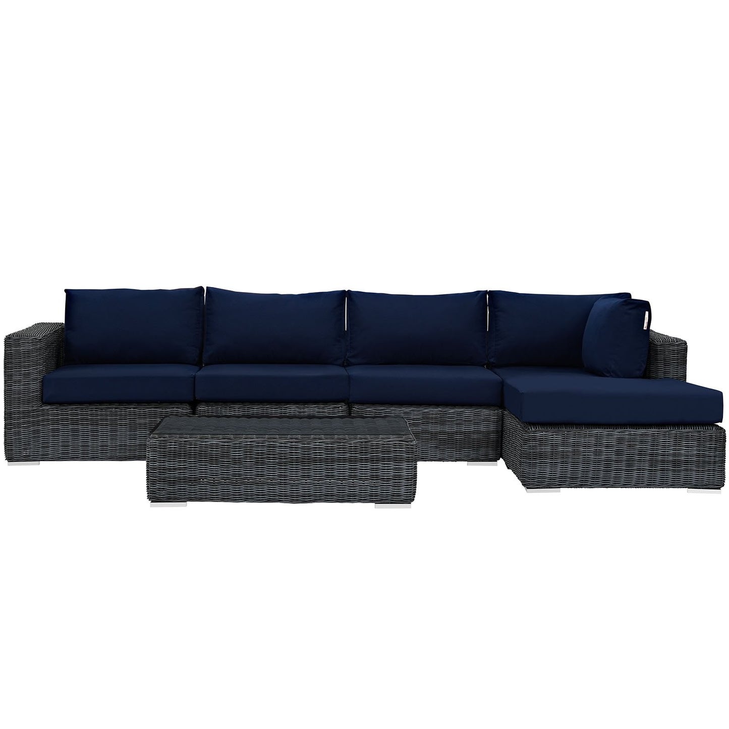 kitchen and dining room sets | CasaFoyer Summon Outdoor Patio Sectional Sofa Set | 5 Piece | Sunbrella Fabric | Two-Tone Rattan | Aluminum Frame | Coffee Table | Ideal for Patio, Backyard, Poolside | casafoyer.myshopify.com
