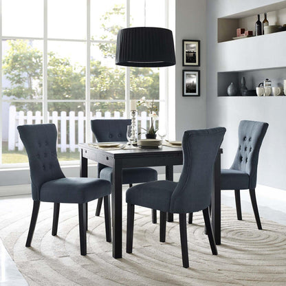 home office desk chairs | CasaFoyer Silhouette Button Tufted Tapered Back Fabric Upholstered Dining Side Chair Set | Sophisticated Design | Dense Foam Padding | Plush Upholstery | Solid Wood Frame | Set of 4 | Gray | casafoyer.myshopify.com