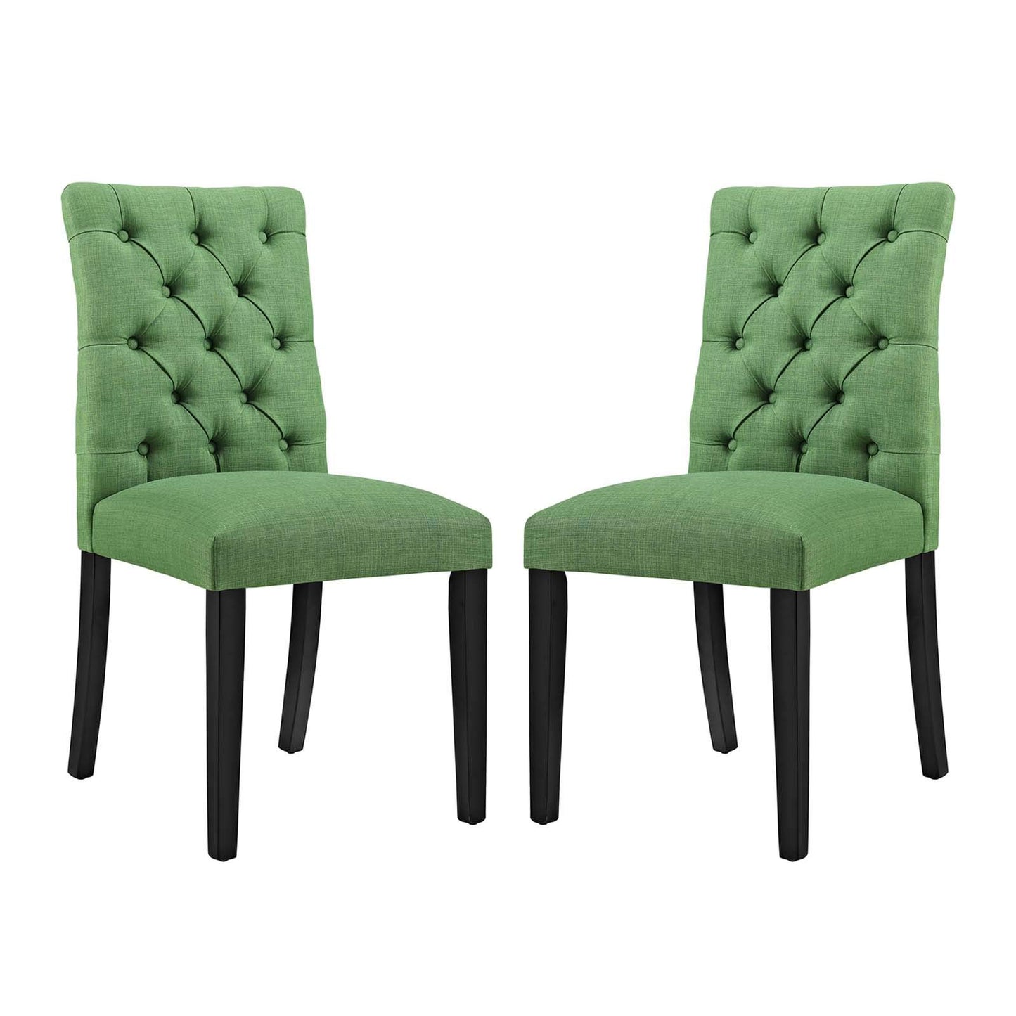 home office desk chairs | CasaFoyer Duchess Dining Chair Set of 2 | Elegant Curvy Design | Tufted Button Back | Comfortable Foam Padding | Wood Legs | Non-Marking Foot Caps | Green | casafoyer.myshopify.com