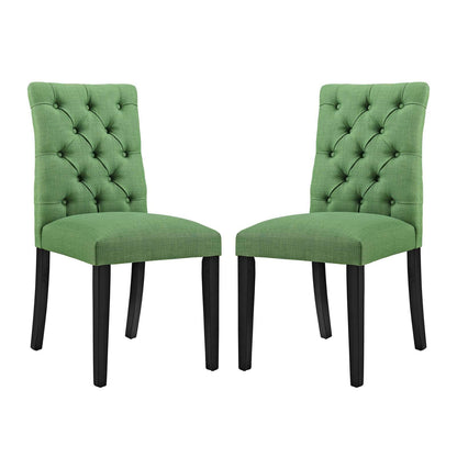 home office desk chairs | CasaFoyer Duchess Dining Chair Set of 2 | Elegant Curvy Design | Tufted Button Back | Comfortable Foam Padding | Wood Legs | Non-Marking Foot Caps | Green | casafoyer.myshopify.com