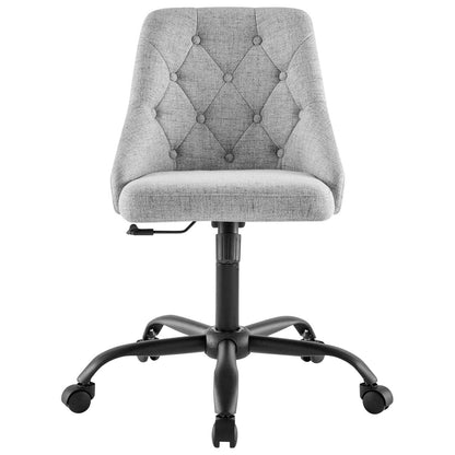 home office desk chairs | CasaFoyer Distinct Tufted Upholstered Office Chair | Modern Style | Vintage Elegance | Comfortable Seating | Black Light Gray | 360-degree Swivel | Tilt Control | Height Adjustment | casafoyer.myshopify.com