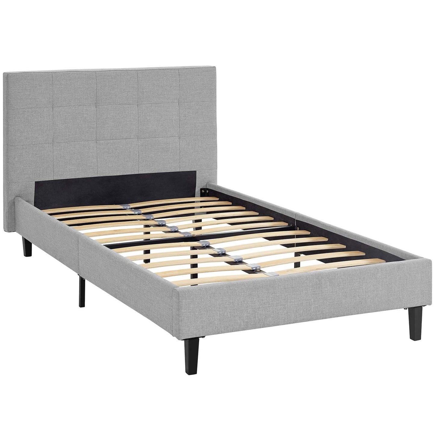 Bed | CasaFoyer Linnea Platform Bed | Elegant Upholstered Tufted Headboard | Solid Wood Legs | No Box Spring Needed | Supports Memory Foam, Spring, Latex, Hybrid Mattresses | Chic-Luxe Look | Weight Capacity 1300 lbs | casafoyer.myshopify.com