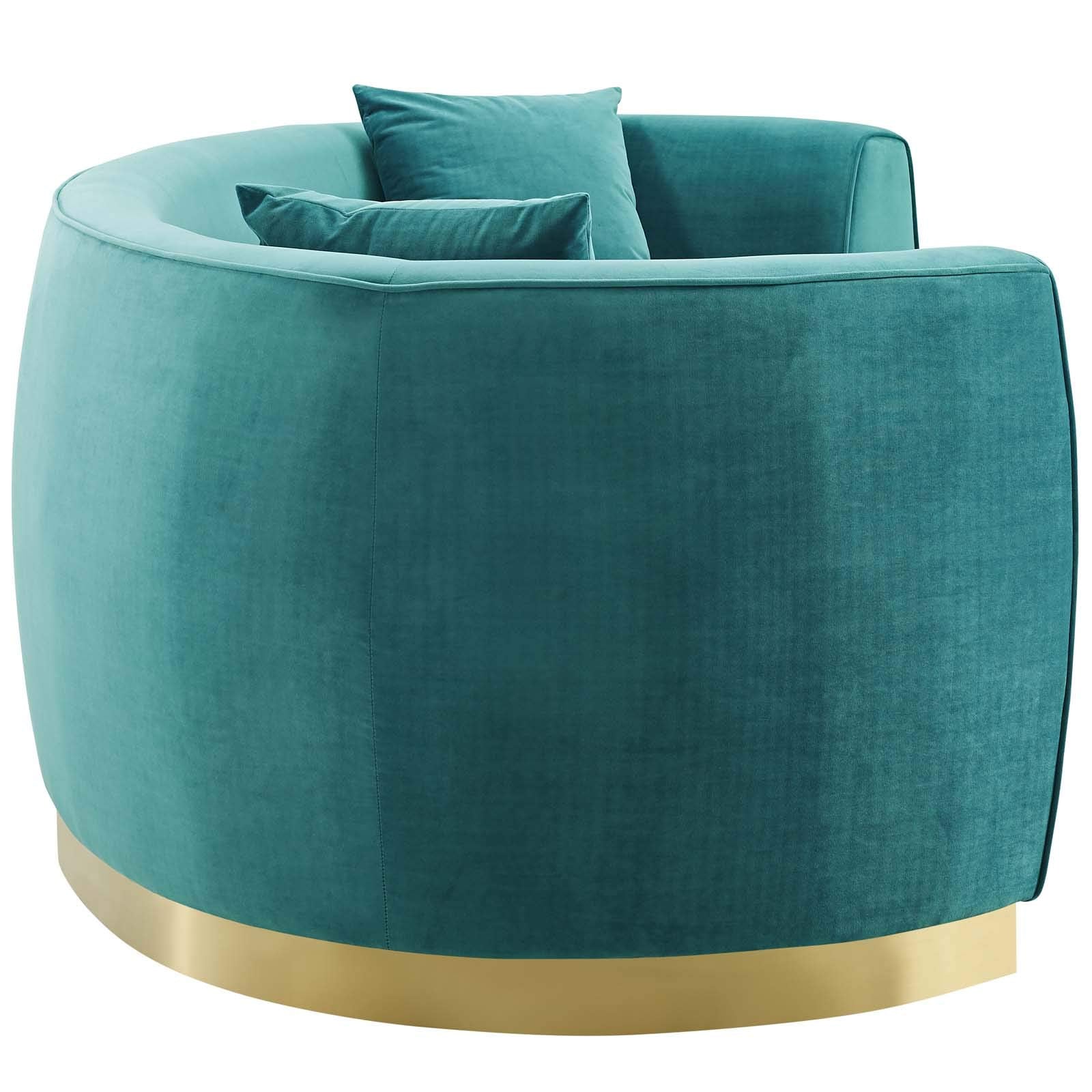 sofas | CasaFoyer Resolute Curved Sofa | Vintage-Style | Stain-Resistant Velvet | Gold Base | Supreme Comfort | 900 lbs Capacity | casafoyer.myshopify.com