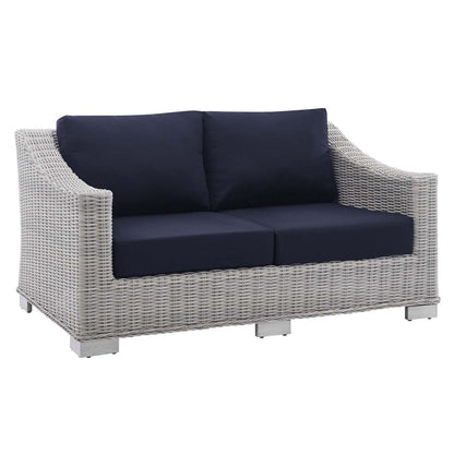 kitchen and dining room sets | CasaFoyer Conway Outdoor Patio Sunbrella Wicker Rattan 4-Piece Furniture Set | Stylish & Comfortable | UV-Resistant | Durable | Washable Covers | Sofa, Loveseat, Armchair, Coffee Table | casafoyer.myshopify.com