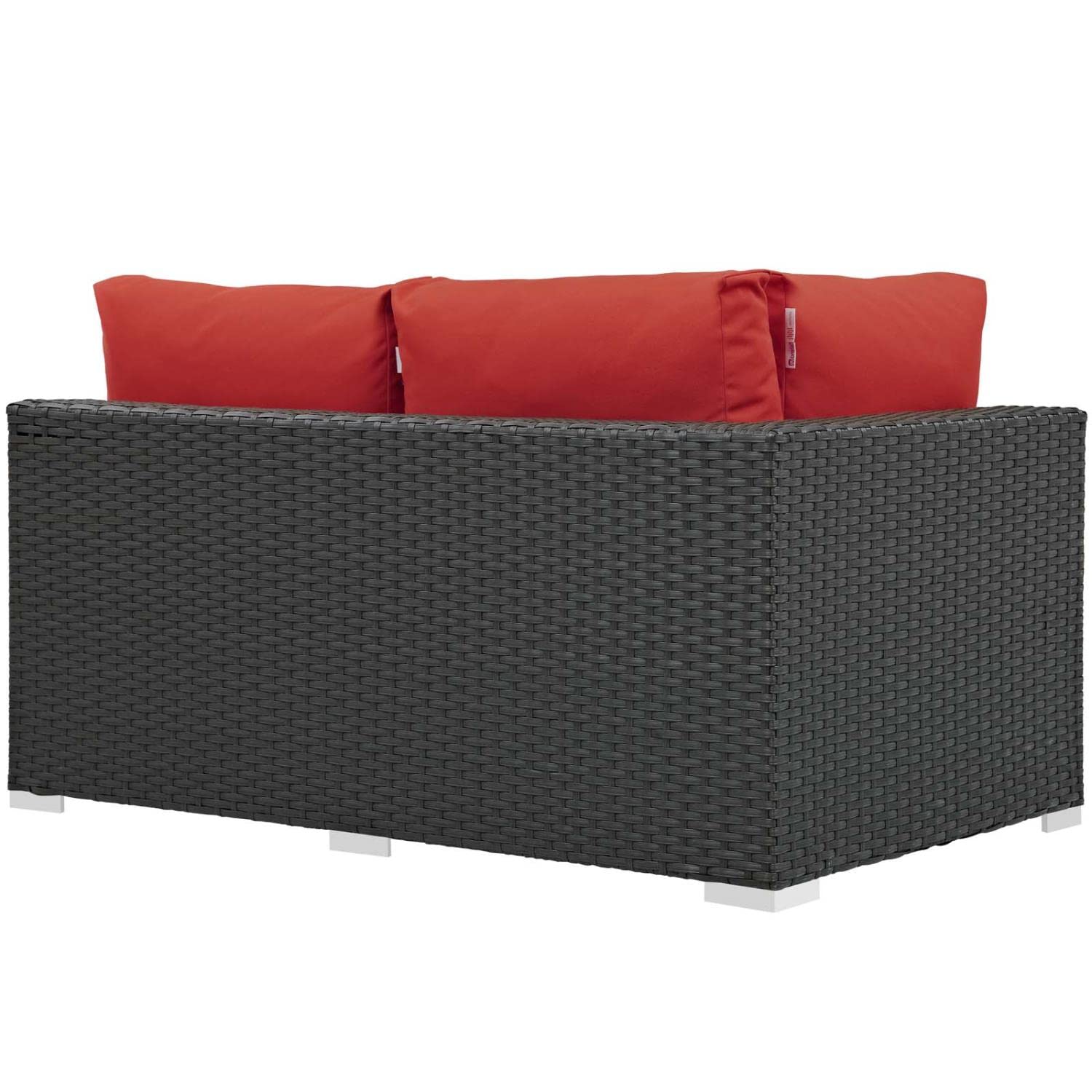 Patio Furniture Sets | Sojourn Outdoor Patio Left Arm Loveseat | Sunbrella Fabric | Synthetic Rattan | UV Protection | Aluminum Frame | Stylish & Versatile | casafoyer.myshopify.com