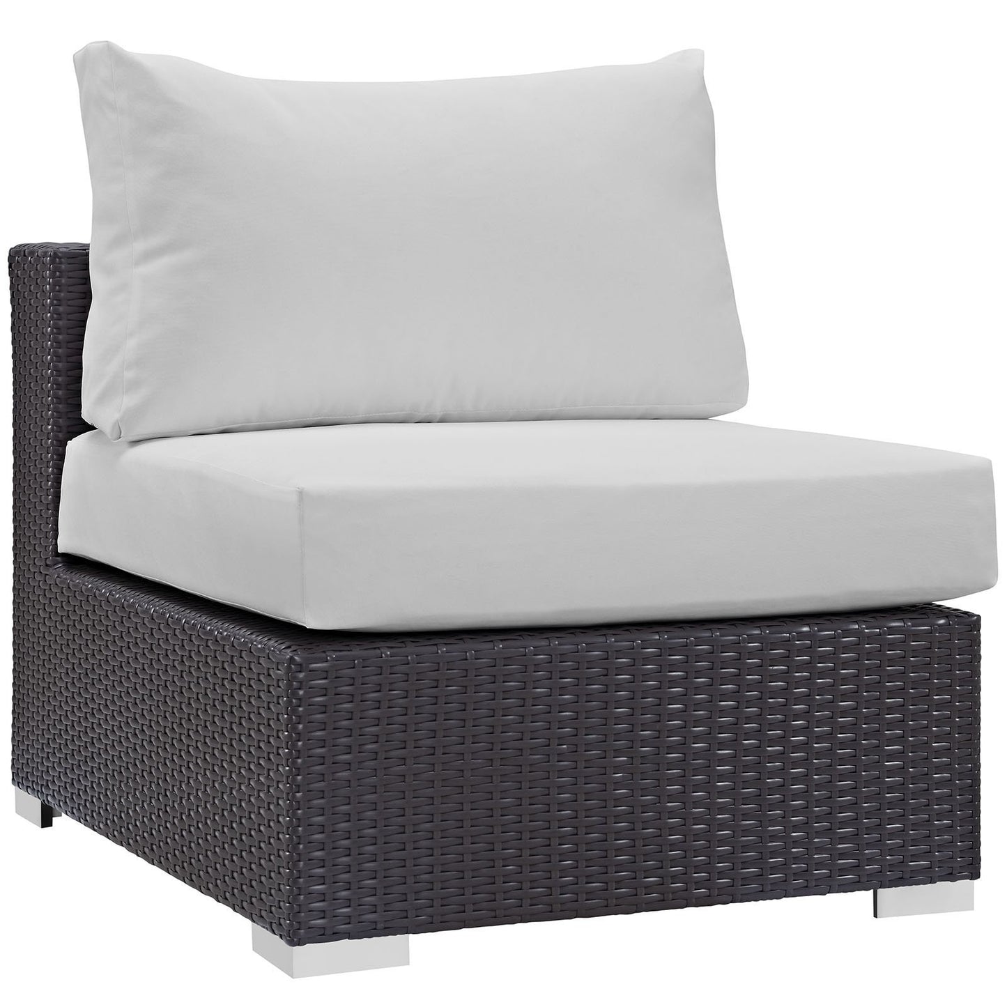 Patio Furniture Sets | Convene Outdoor Sectional Armless Patio Chair | Durable Rattan Weave | All-Weather Cushions | Versatile Design | casafoyer.myshopify.com