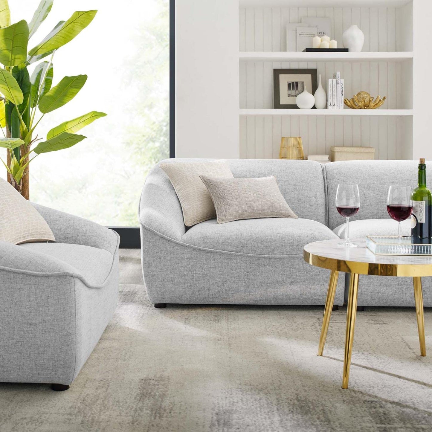 kitchen and dining room sets | CasaFoyer Comprise Upholstered 4-Piece Living Room Furniture Set | Ultimate Comfort & Relaxation | French Piping Details | Premium Seating Experience | Solid Wood & Plywood Construction | Sturdy Rubberwood Legs | Light Gray | casafoyer.myshopify.com