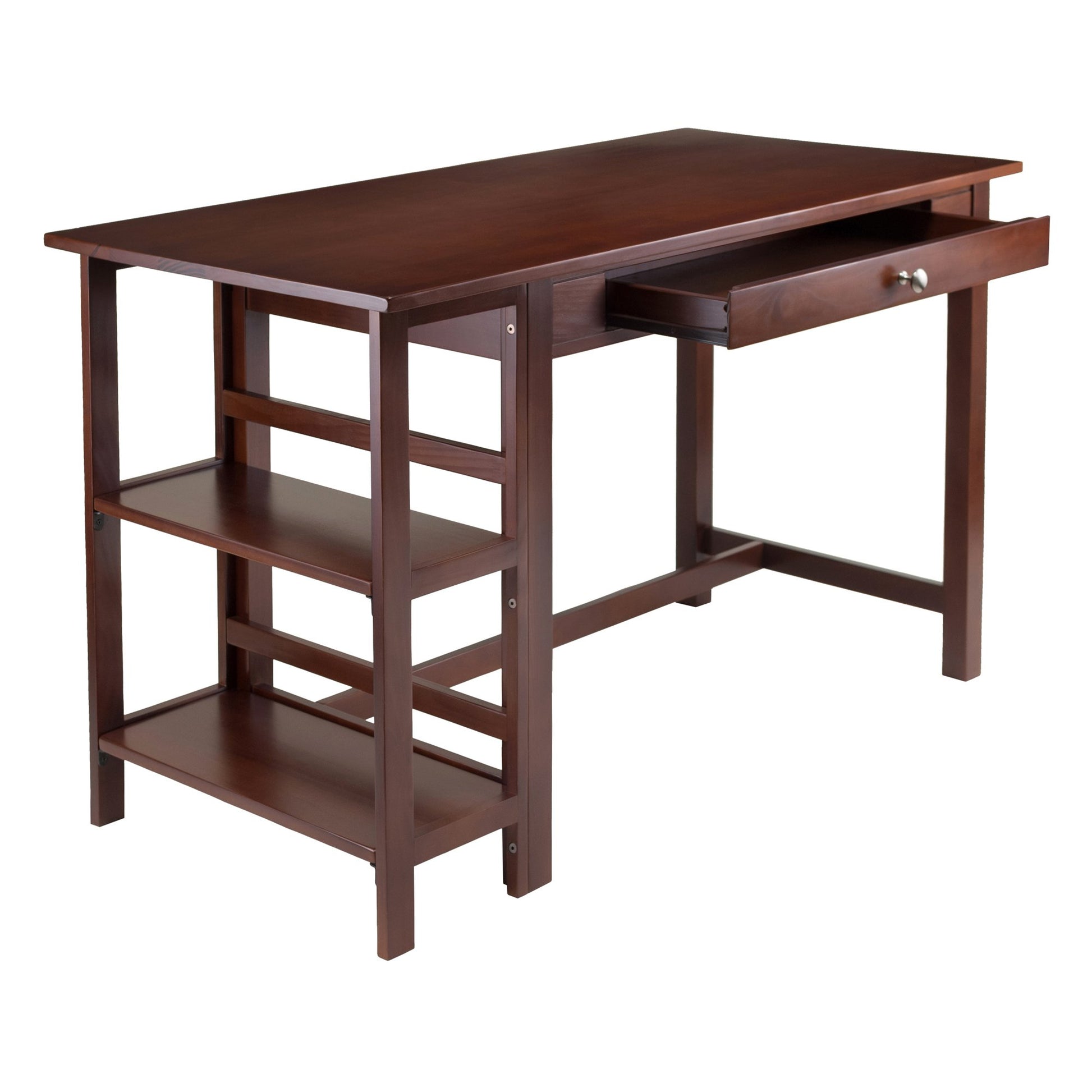 DESK | Ergode Velda Working Desk | Spacious 50W x 24.25D Surface | Side Storage with Drawer | Walnut Finish | Ideal for Home Office, Bedroom, or Den | casafoyer.myshopify.com