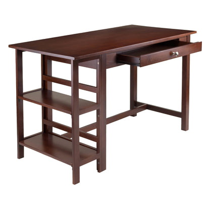 DESK | Ergode Velda Working Desk | Spacious 50W x 24.25D Surface | Side Storage with Drawer | Walnut Finish | Ideal for Home Office, Bedroom, or Den | casafoyer.myshopify.com