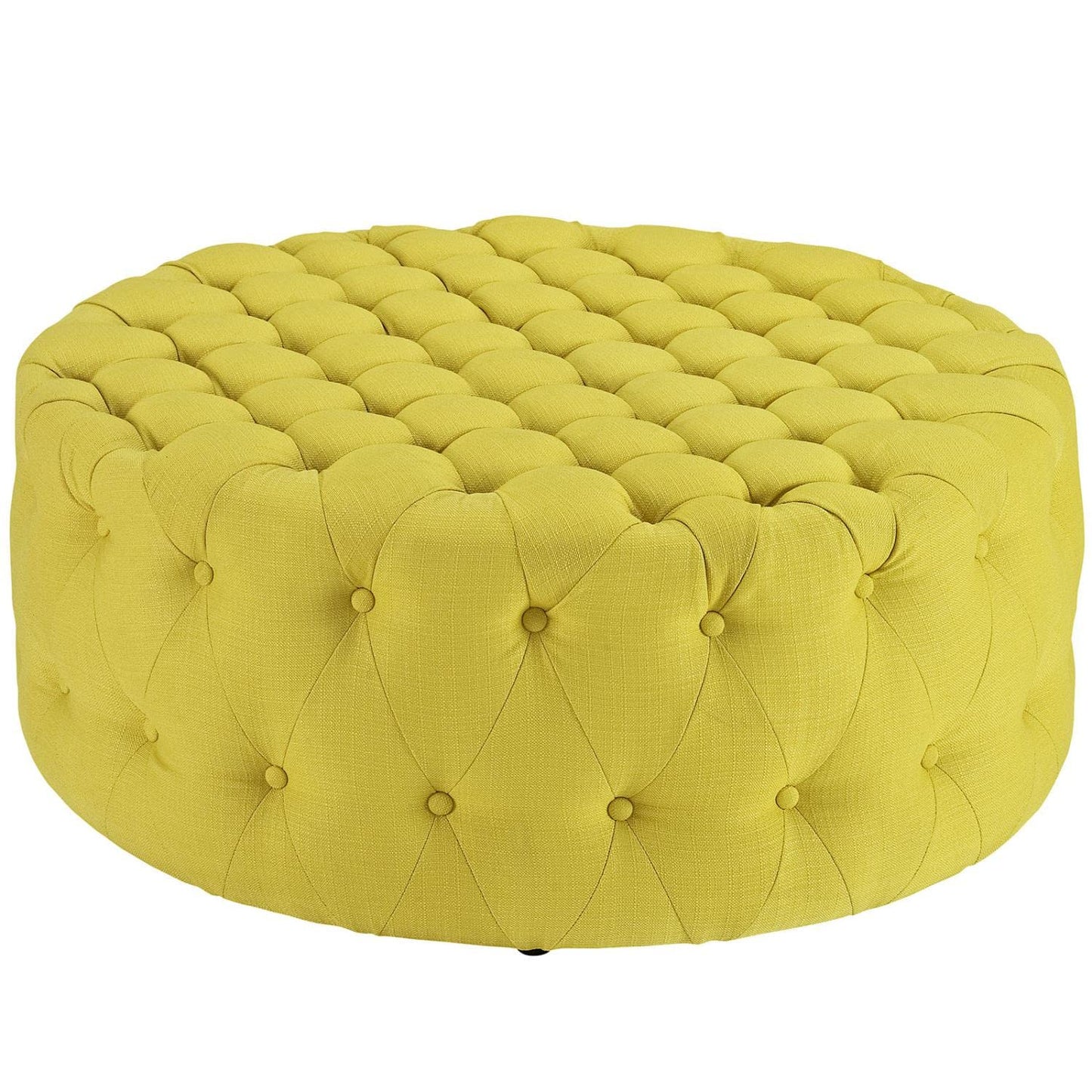 ottomans | CasaFoyer Amour Round Ottoman | Chic & Sophisticated Tufted Design | Comfortable & Durable | Fine Fabric Upholstery | Non-Marking Legs | Elevate Your Interior Design | casafoyer.myshopify.com