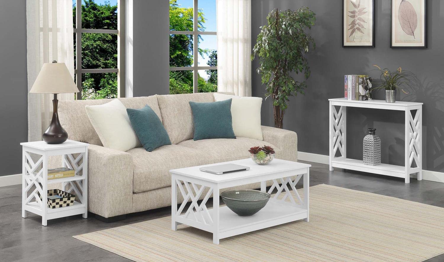 TABLE | Ergode Titan Console Table with Shelf | Transitional Style | Sleek Design | Ample Storage | Durable MDF Construction | Versatile Placement | Non-Lead-Based Paint | Titan Collection Compatible | casafoyer.myshopify.com