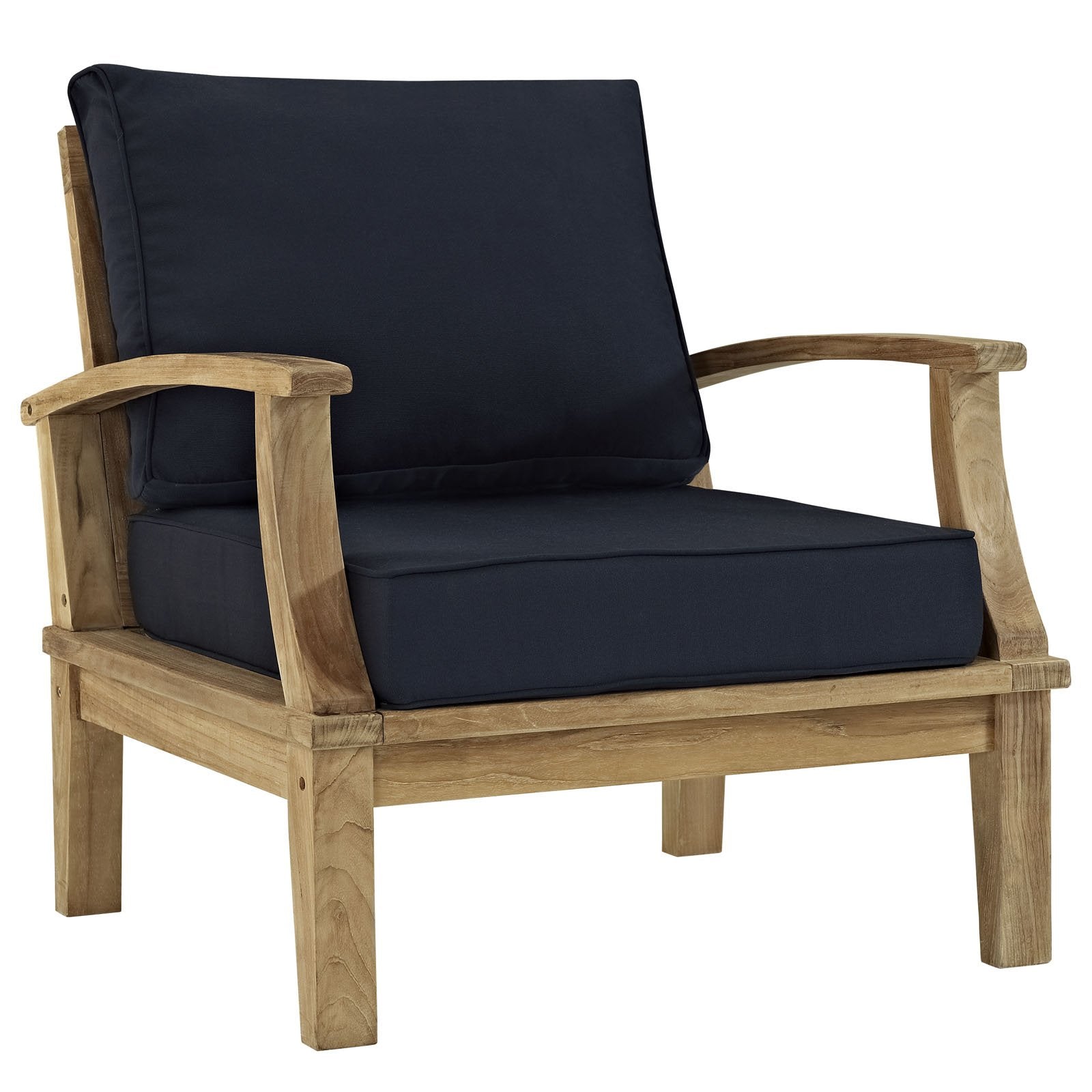 Patio Furniture Sets | Solid Teak Wood Outdoor Set | Marina Collection: Durable, All-Weather Cushions, Modern Design | Includes Side Table & Armchairs | casafoyer.myshopify.com