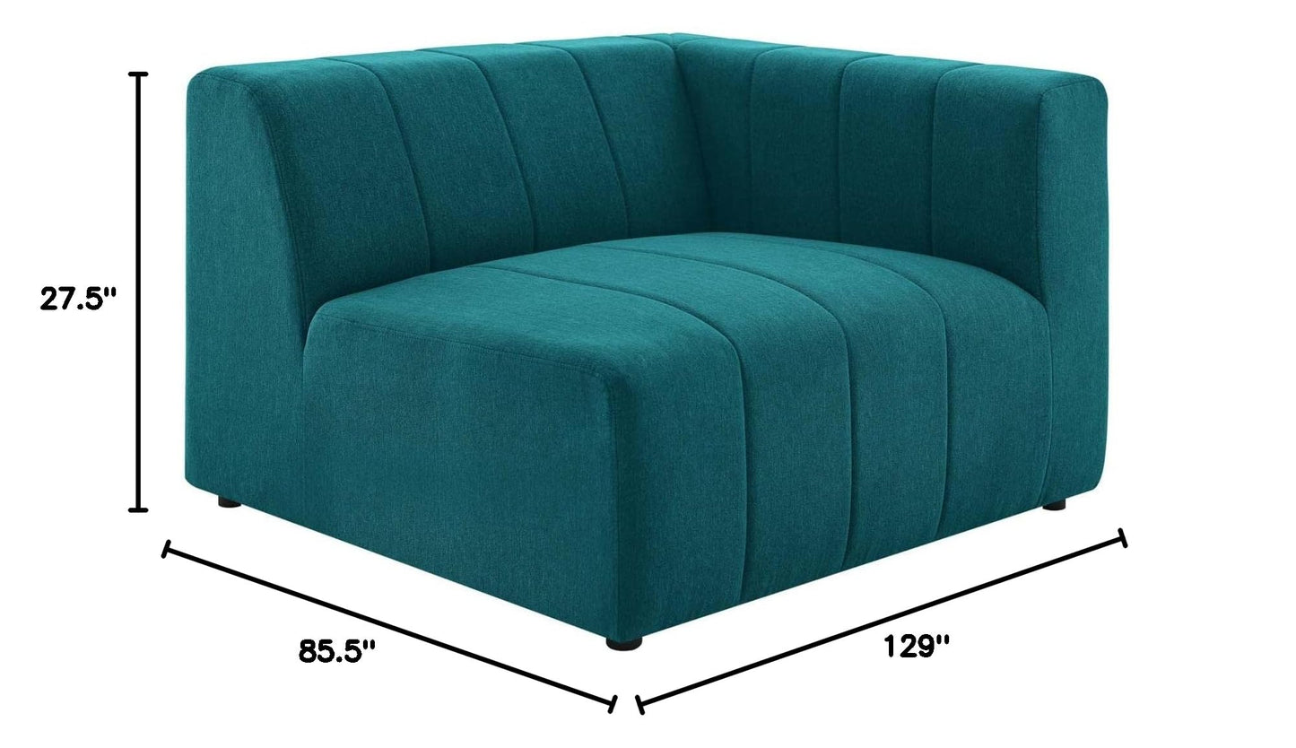 sofas | CasaFoyer Bartlett Upholstered Fabric 4-Piece Sectional Sofa | Retro Modern Design | Dense Foam Padding | Solid Wood Frame | Teal | casafoyer.myshopify.com