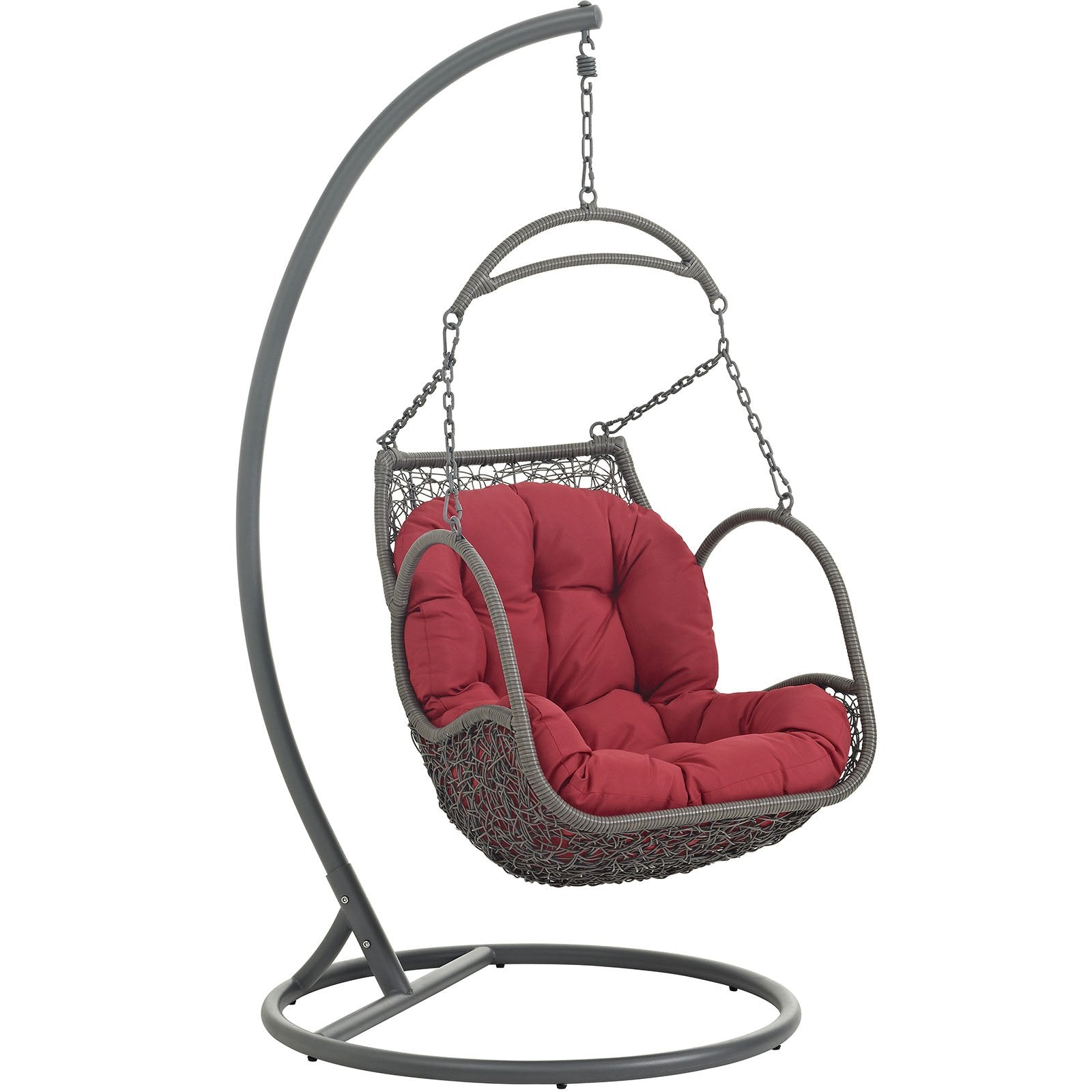 porch swings | Ergode Arbor Swing Chair | Durable Steel Frame | All-Weather Rattan Seat | Water-Resistant Cushion | Perfect for Patio, Backyard, Porch | Indoor/Outdoor Use | Weather & UV Resistant | Assembly Required | casafoyer.myshopify.com