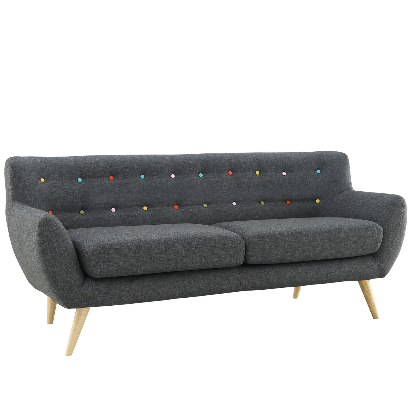 Sofa & chair Sets | Remark Living Room Set | Exquisite & Comfortable | Plush Dual Cushion Design | Organic Shape | Solid Wood Dowel Legs | Polyester Upholstery | Mid-Century Inspired | Gray | Loveseat & Sofa | casafoyer.myshopify.com