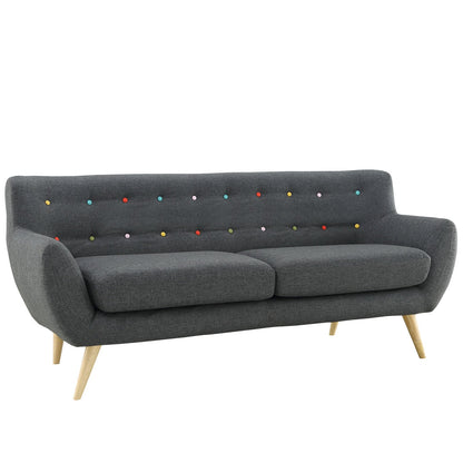 Sofa & chair Sets | Remark Living Room Set | Exquisite & Comfortable | Plush Dual Cushion Design | Organic Shape | Solid Wood Dowel Legs | Polyester Upholstery | Mid-Century Inspired | Gray | Loveseat & Sofa | casafoyer.myshopify.com