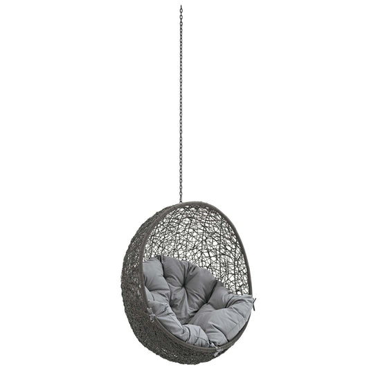 porch swings | Ergode Hide Outdoor Patio Swing Chair | Tranquil Island Escape | Synthetic Rattan Weave | All-Weather Cushion | Powder-Coated Steel Frame | Adjustable Chain | UV Resistant | Indoor/Outdoor Lounge Furniture | casafoyer.myshopify.com