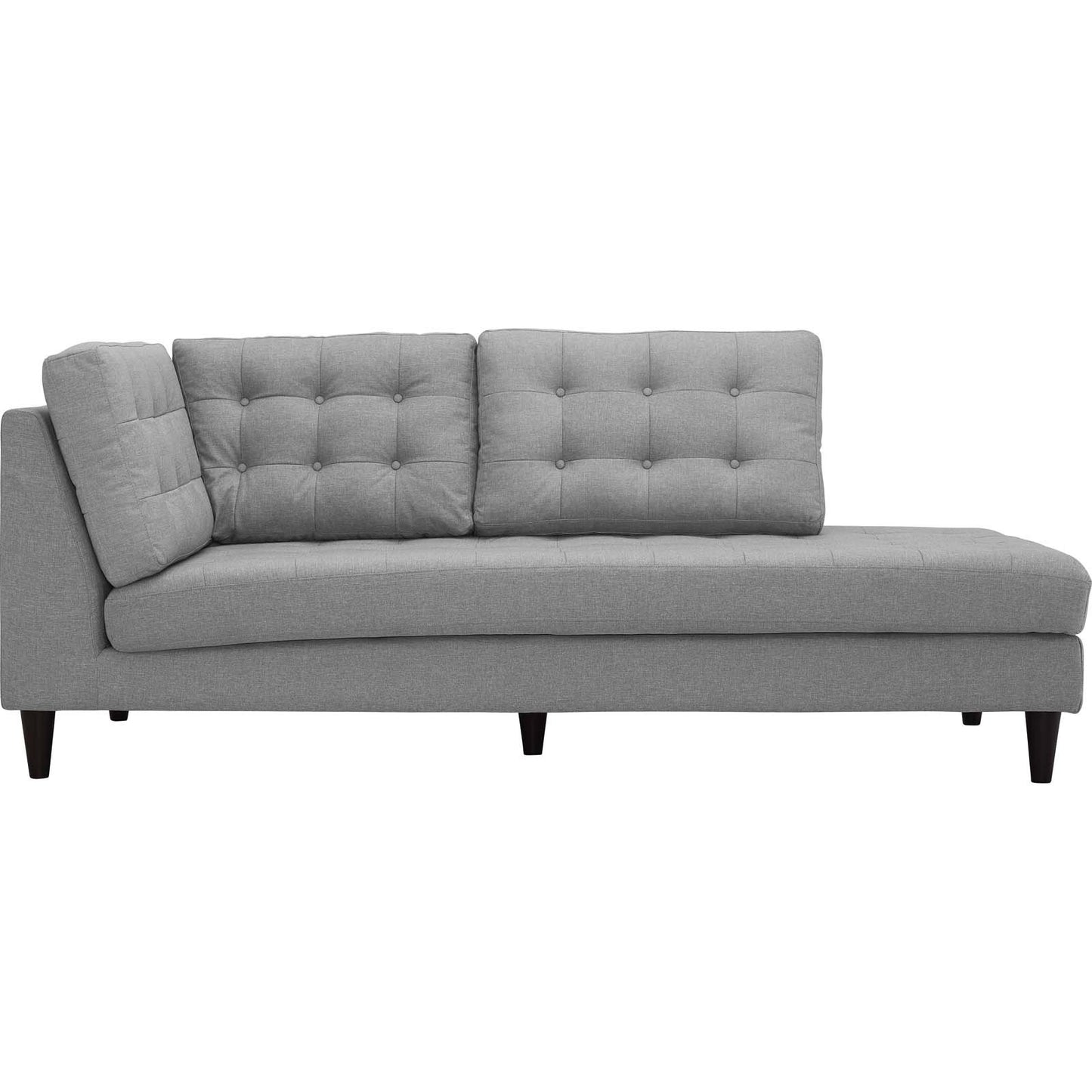 sofas | CasaFoyer Empress Exquisite Design Tufted Chaise | Elegant Upholstered Fabric | Opulent Home Decor | Solid Wood Legs | Luxurious Cushions | Light Gray | casafoyer.myshopify.com