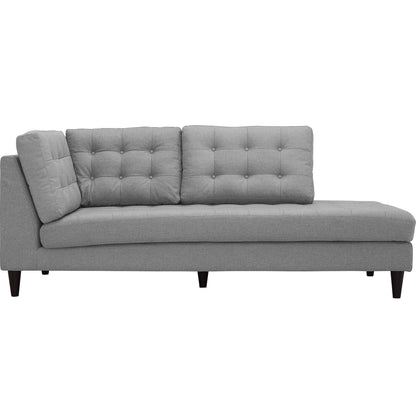 sofas | CasaFoyer Empress Exquisite Design Tufted Chaise | Elegant Upholstered Fabric | Opulent Home Decor | Solid Wood Legs | Luxurious Cushions | Light Gray | casafoyer.myshopify.com