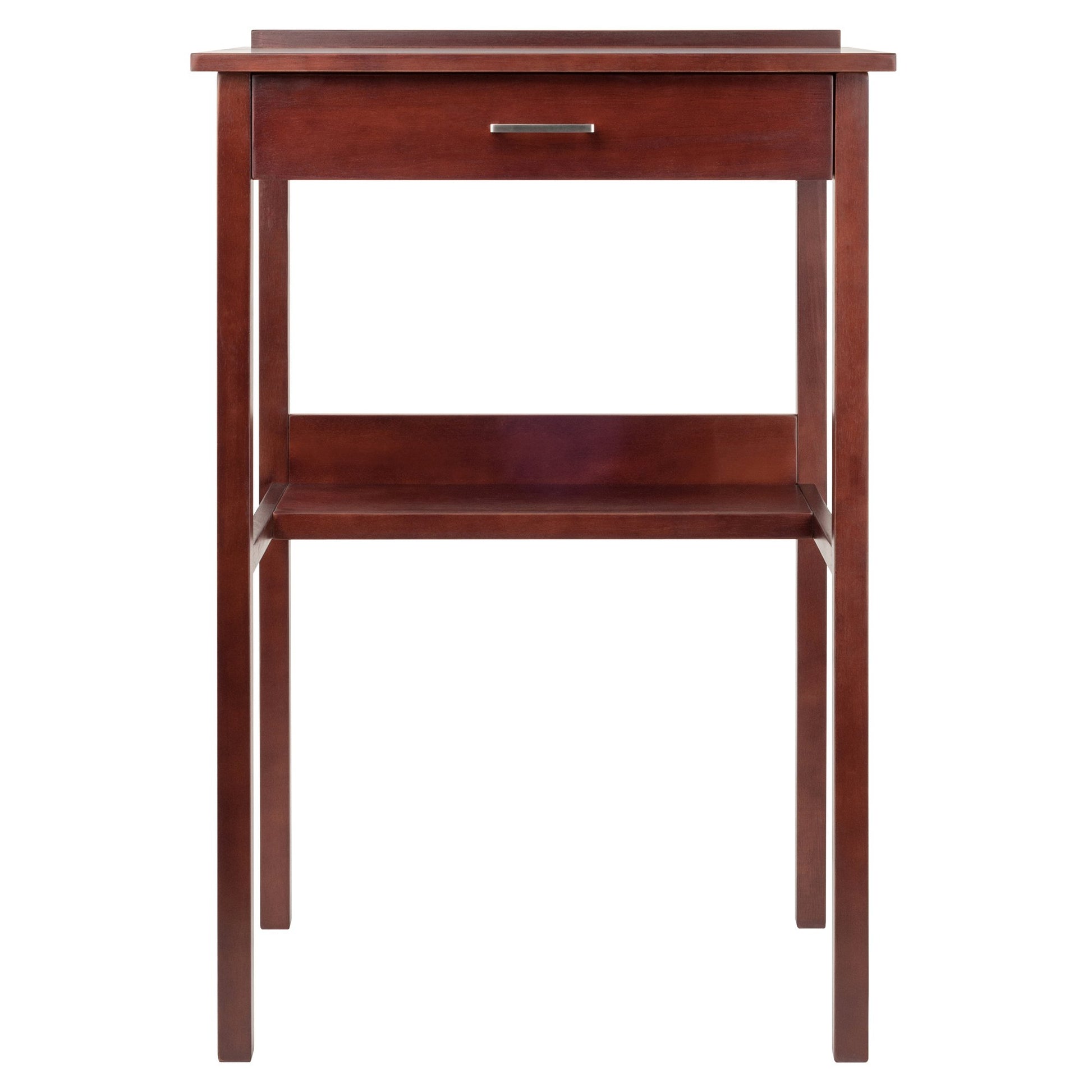 DESK | Ergode Ronald High Desk | Stylish & Ergonomic Home Office Desk | Drawer & Shelf | Walnut Finish | 27.9W x 20.9D x 41.8H | casafoyer.myshopify.com
