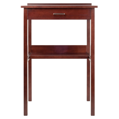 DESK | Ergode Ronald High Desk | Stylish & Ergonomic Home Office Desk | Drawer & Shelf | Walnut Finish | 27.9W x 20.9D x 41.8H | casafoyer.myshopify.com