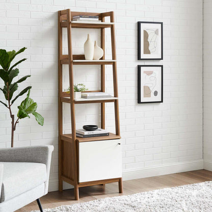 bookcases | Ergode Bixby 21 Bookshelf | Walnut White | Stylish & Durable Storage & Display Stand | Ample Space for Books & Decorative Items | casafoyer.myshopify.com