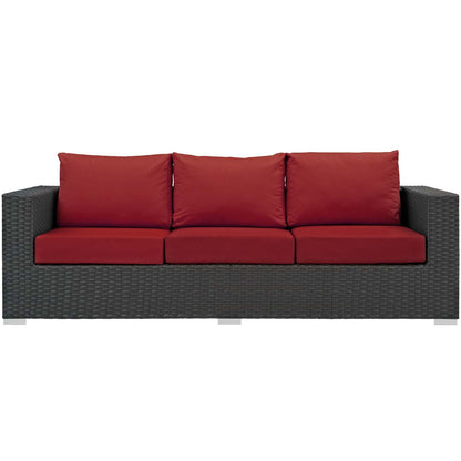 Patio Furniture Sets | Sojourn Outdoor Patio Sofa | Sunbrella Fabric | Synthetic Rattan | UV Protection | Aluminum Frame | Ideal for Patio, Backyard, Poolside | casafoyer.myshopify.com