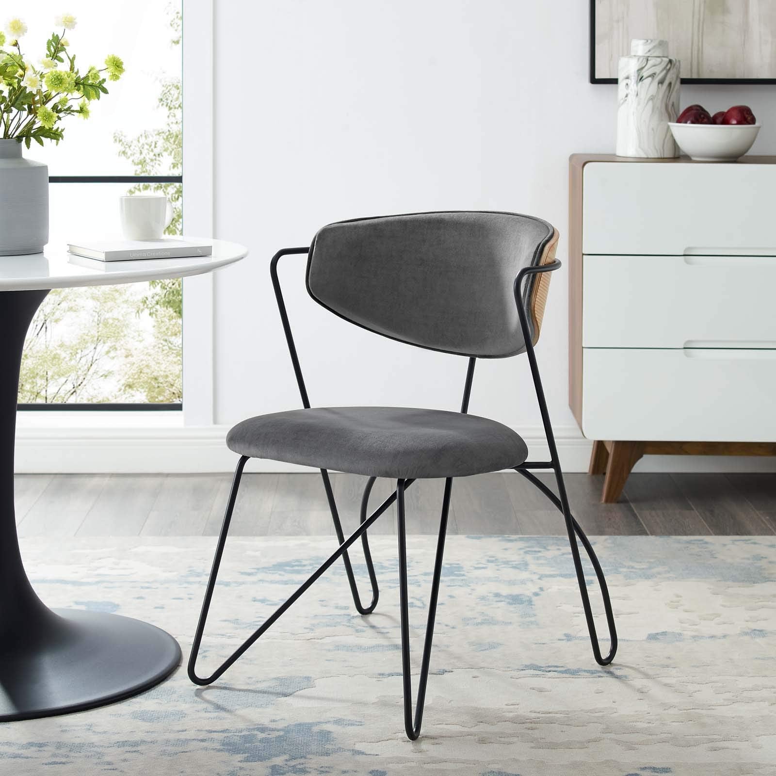 home office desk chairs | CasaFoyer Prevail Performance Velvet Mid-Century Dining Chair | Vintage Glamour | Ergonomic Design | Sturdy Black Metal Frame | Luxurious Seating Experience | casafoyer.myshopify.com