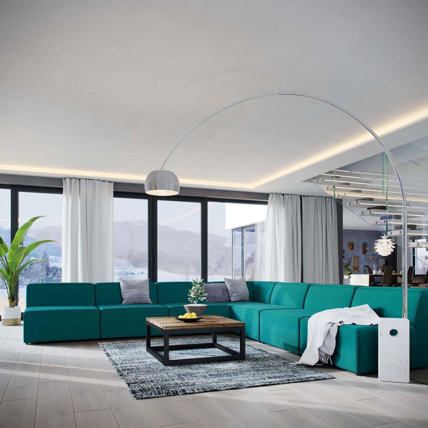 kitchen and dining room sets | CasaFoyer Mingle | 7-Piece Modular Sectional Sofa Set | Ultimate Comfort & Versatile Design | Teal | casafoyer.myshopify.com