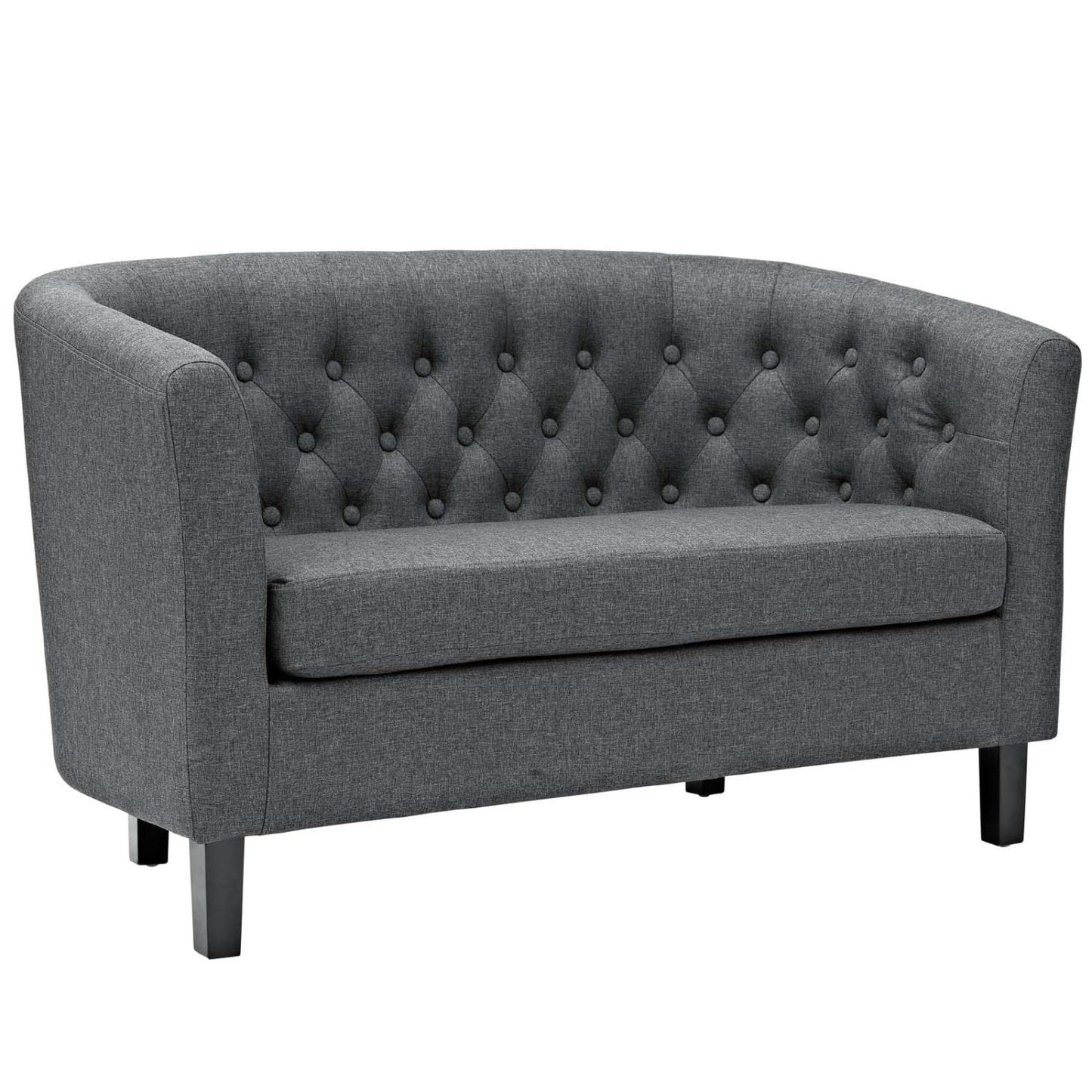 kitchen and dining room sets | CasaFoyer Prospect Button Tufted Upholstered Fabric Sofa Furniture Set | Luxury & Elegance | Chesterfield Design | Plush Foam Padding | Sturdy Wood Construction | Espresso Stained Legs | 2 Piece Set | Gray | casafoyer.myshopify.com