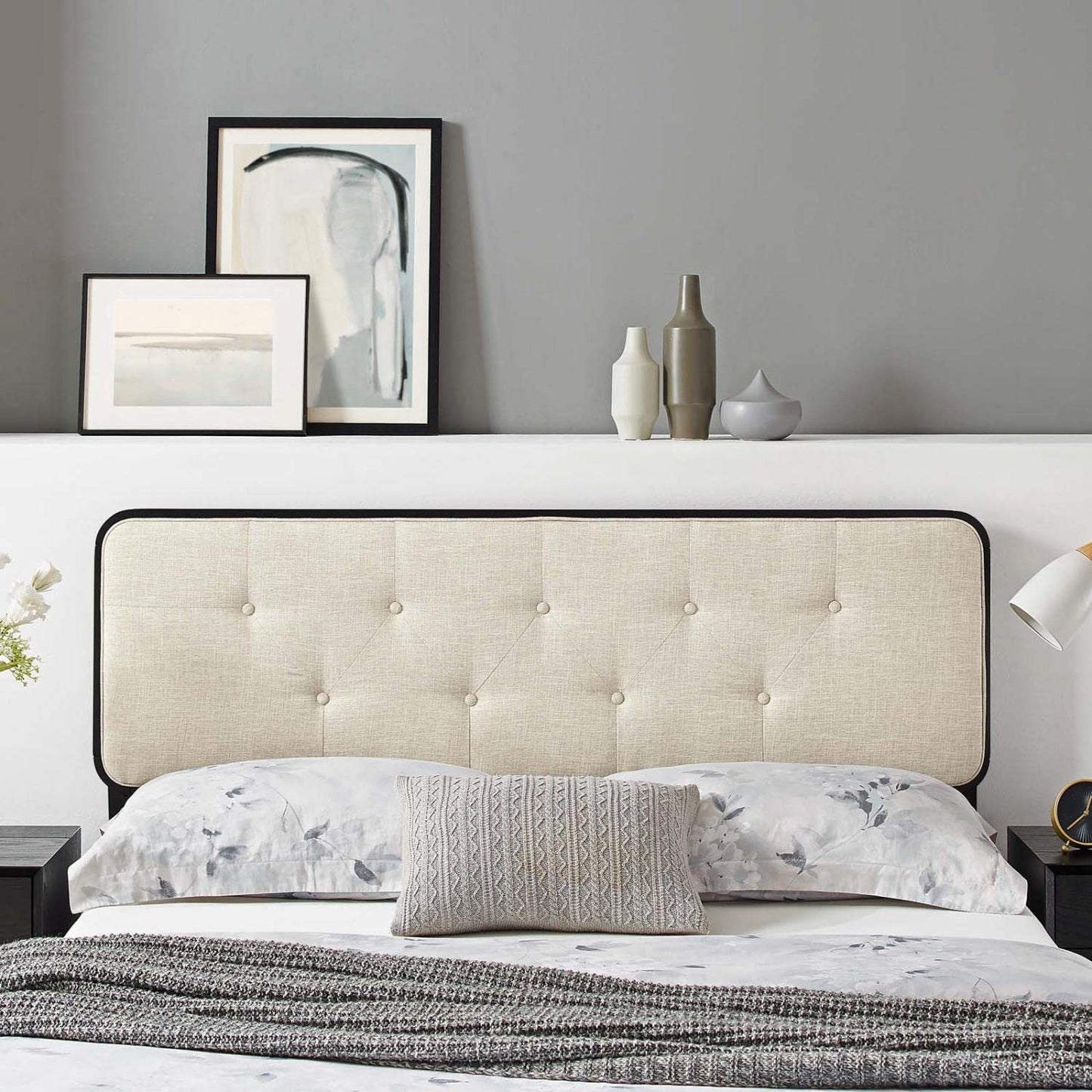 headboards | CasaFoyer Collins Tufted Wood Twin Headboard | Retro Charm | Organic Aesthetics | Button Tufted | Wood Grain Frame | Interchangeable Bed Frames | Dense Foam Padding | Fabric Upholstery | Sturdy Construction | casafoyer.myshopify.com