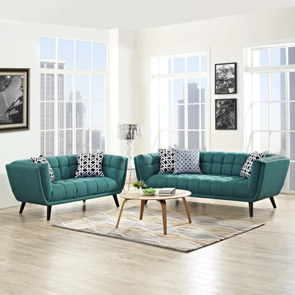 kitchen and dining room sets | CasaFoyer Bestow Collection | Upholstered Sofa & Loveseat Set - Teal | Mid-Century Modern Farmhouse Style | Button Tufting | Dense Foam Padding | Sturdy Wood Legs | casafoyer.myshopify.com