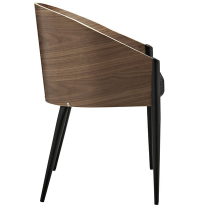 home office desk chairs | CasaFoyer Cooper Dining Chair | Elegant Chrome Legs | Curved Wooden Back | Modern & Dynamic Vibe | Stable Four-Legged Structure | Set of 1 | casafoyer.myshopify.com