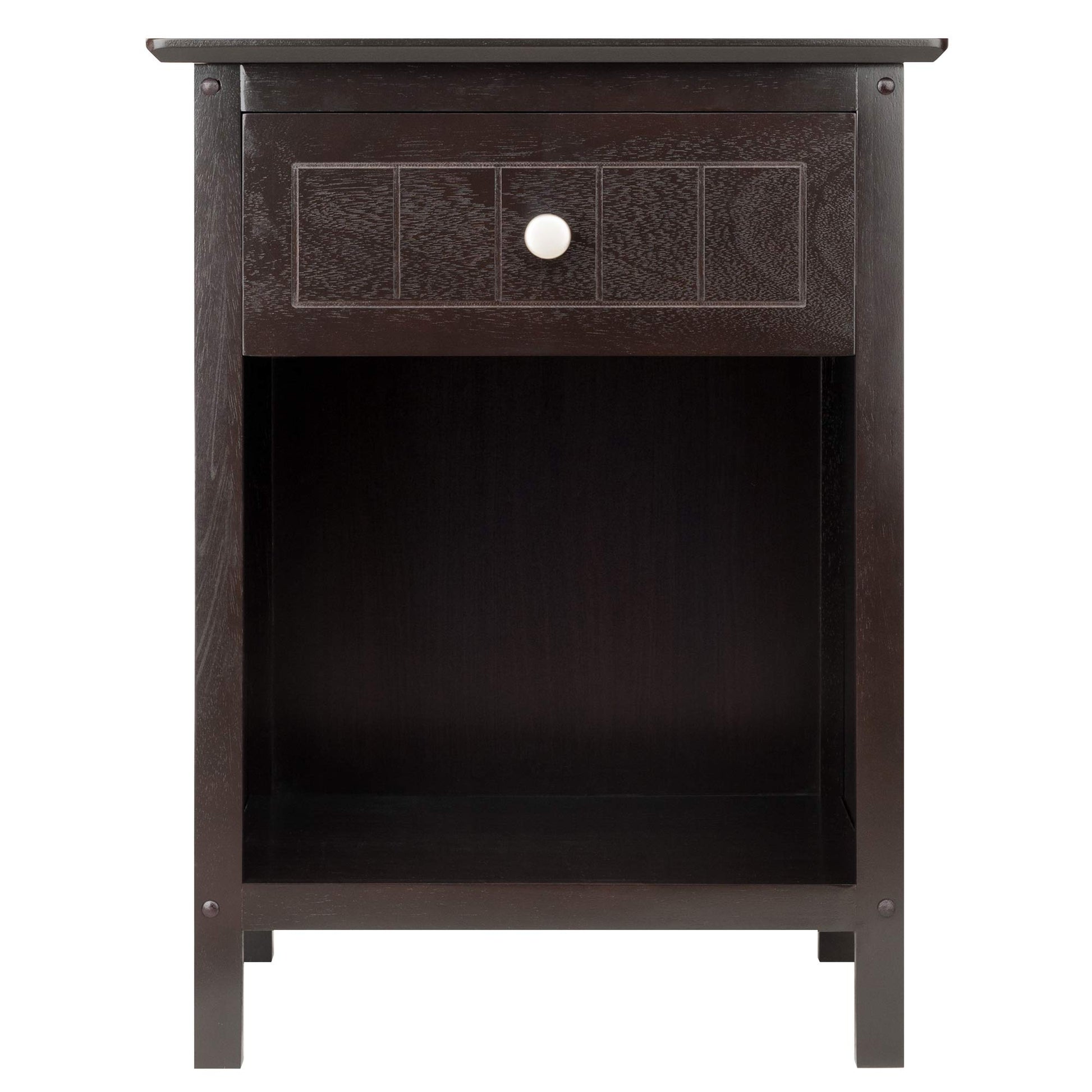TABLE | Ergode  Wood Blair Accent Table | Versatile End Table, Nightstand, Printer Stand | Ample Storage | Solid & Composite Wood | Dark Coffee Finish | Compact Size | Easy Assembly | 18.9W x 14.9D x 25H | casafoyer.myshopify.com