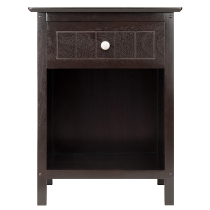 TABLE | Ergode  Wood Blair Accent Table | Versatile End Table, Nightstand, Printer Stand | Ample Storage | Solid & Composite Wood | Dark Coffee Finish | Compact Size | Easy Assembly | 18.9W x 14.9D x 25H | casafoyer.myshopify.com