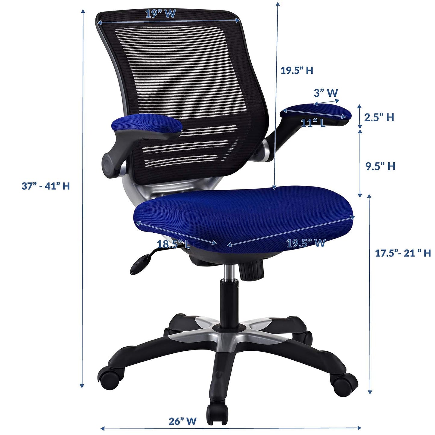 home office desk chairs | CasaFoyer Edge Ergonomic Office Chair | Ultimate Comfort & Functionality | Mesh Fabric Seat | Blue | casafoyer.myshopify.com