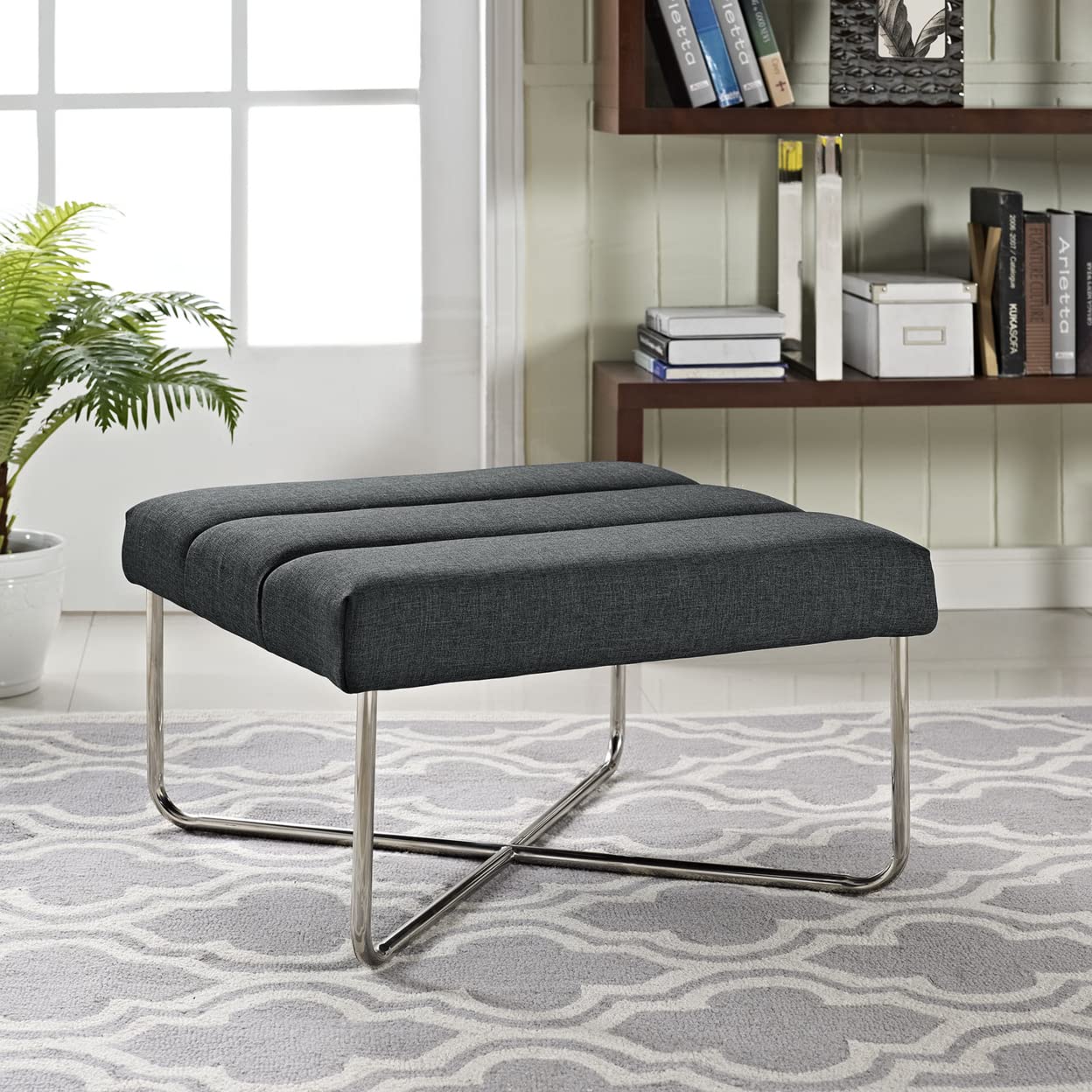 ottomans | CasaFoyer Reach Lounge Chair & Ottoman Set | Plush Cushions | Headrest Support | Polished Steel Base | Ideal for Modern Living Rooms | Includes 1 Ottoman | casafoyer.myshopify.com