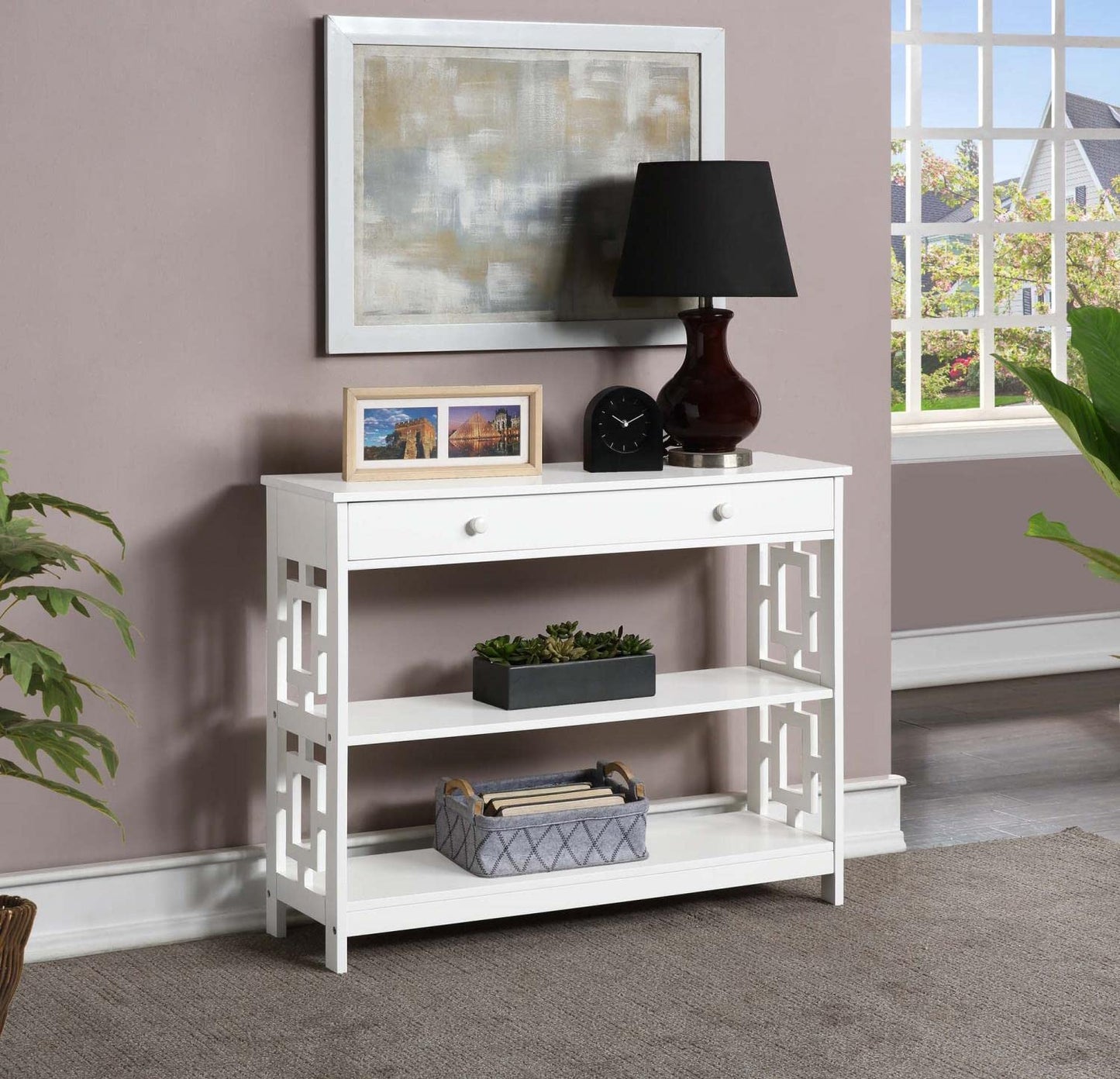 TABLE | Ergode Town Square 1 Drawer Console Table with Shelves | Versatile & Chic | Durable Particle Board | Multiple Finishes | Easy to Maintain | Stylish Addition to Any Room | casafoyer.myshopify.com