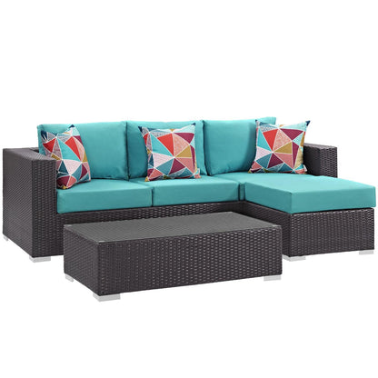 kitchen and dining room sets | CasaFoyer Convene Outdoor Sectional Set | Rattan Weave | Aluminum Frame | Weather-Resistant Cushions | Patio, Backyard, Poolside Furniture | casafoyer.myshopify.com