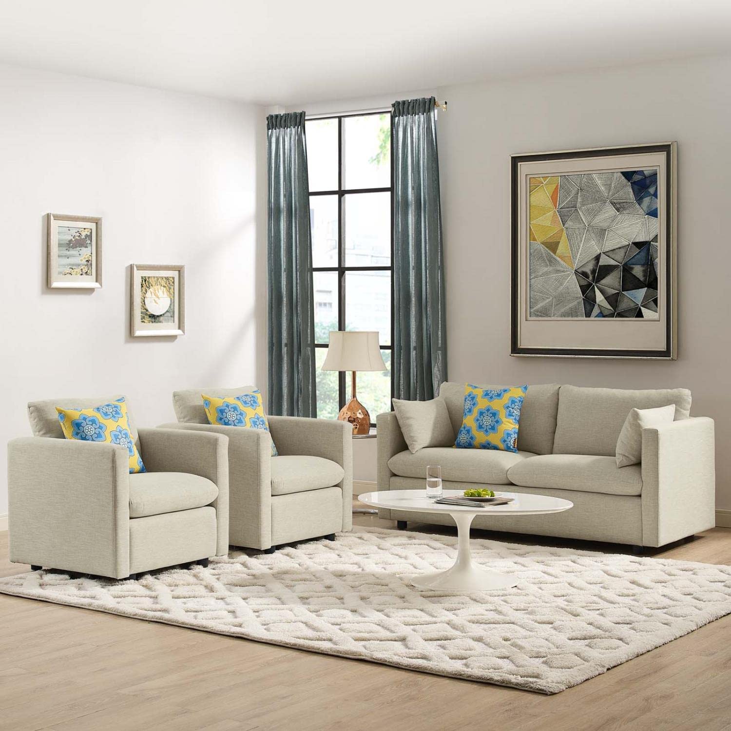 kitchen and dining room sets | CasaFoyer Activate Upholstered Fabric Sofa and Armchair Set | Cozy & Versatile | Soft Polyester Fabric | Modern Design | Sturdy & Durable | Includes Sofa & 2 Armchairs | casafoyer.myshopify.com