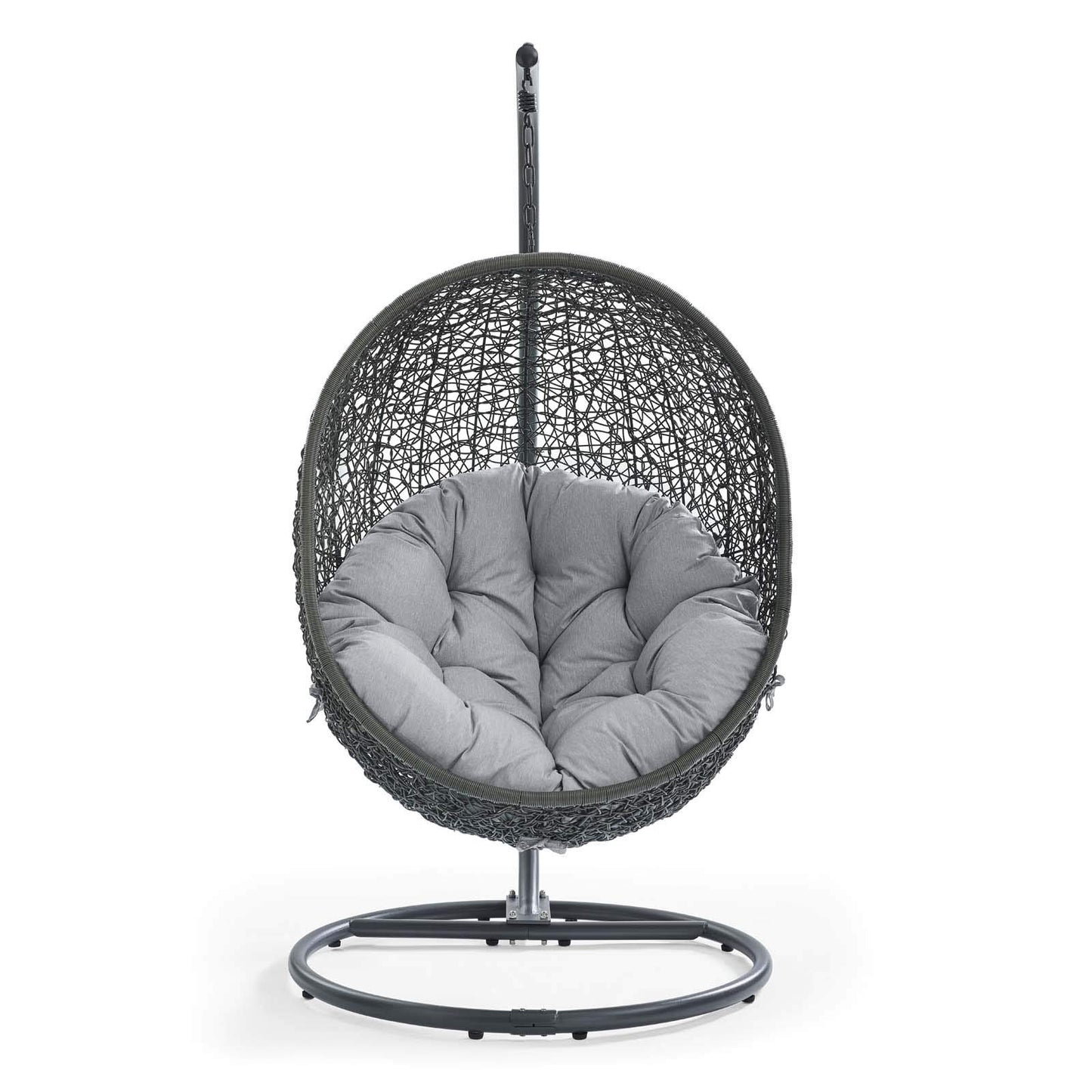 porch swings | Ergode Hide Swing Chair with Stand | Tranquil Island Getaway | All-Weather Sunbrella Cushion | Indoor/Outdoor Hammock | Patio, Porch, Backyard | Gray | casafoyer.myshopify.com