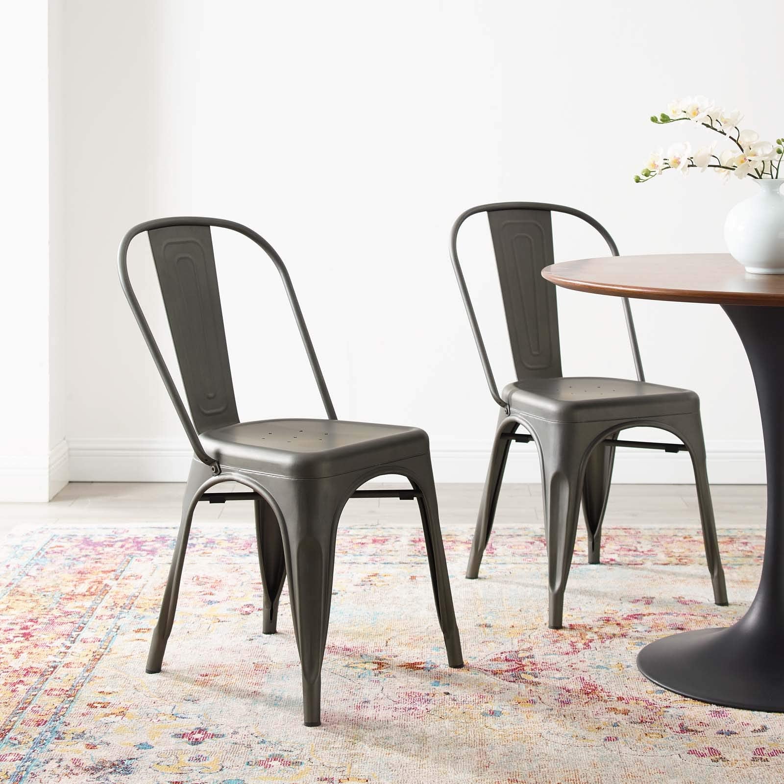 home office desk chairs | CasaFoyer Promenade Bistro Dining Side Chair Set of 2 | Classic Bistro Style | Steel Finish | Non-Marking Foot Caps | 331 lbs Weight Capacity | casafoyer.myshopify.com