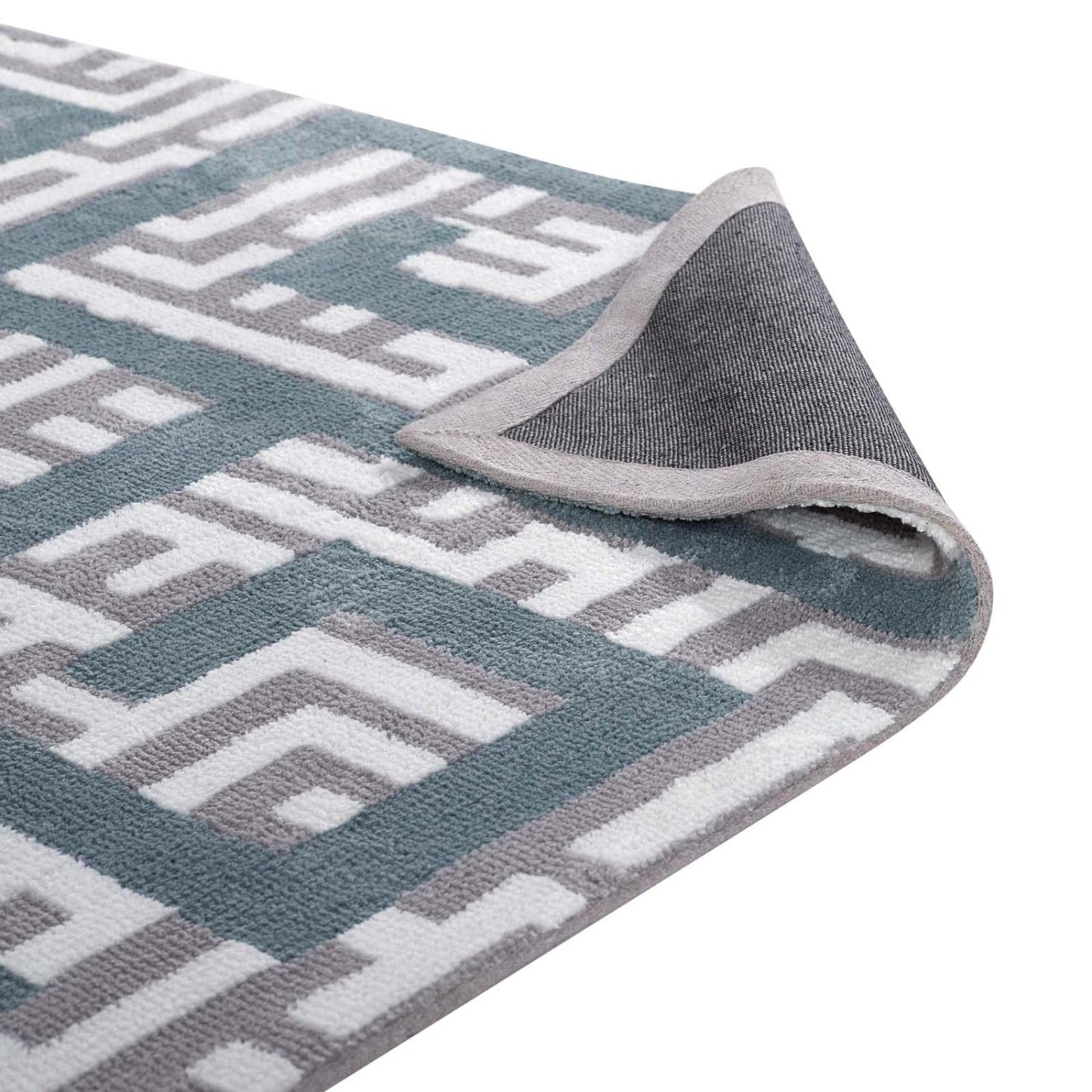 Carpet & Rugs | CasaFoyer Nahia Geometric Maze Area Rug | Modern Design | Soft Polyester Microfiber | Durable Jute Bottom | Stain-Resistant | Non-Shedding | 5x8 Size | casafoyer.myshopify.com