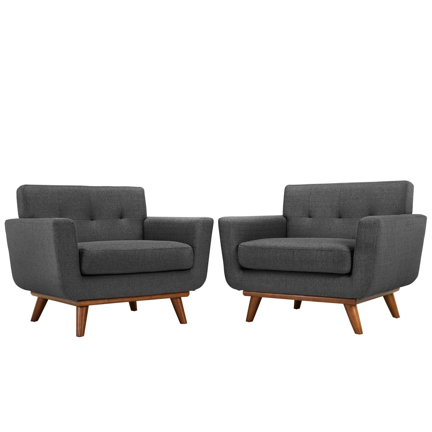 Sofa & chair Sets | Engage Armchair | Dual Cushions | Cherry Wood Legs | Set of 2 | Gray Upholstered Lounge Chair | Relaxation & Conversations | casafoyer.myshopify.com