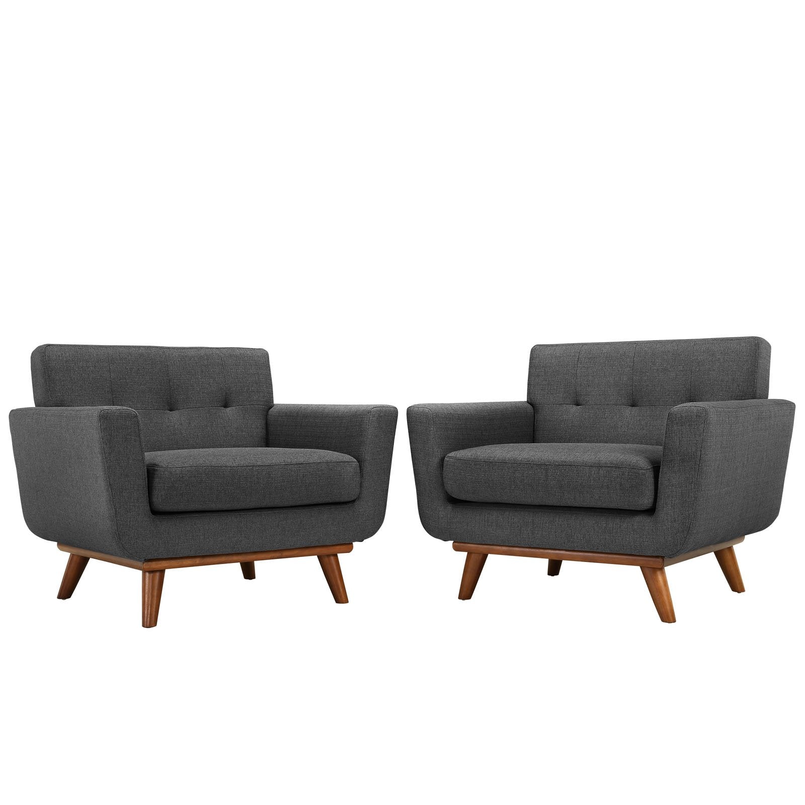 Sofa & chair Sets | Engage Armchair | Dual Cushions | Cherry Wood Legs | Set of 2 | Gray Upholstered Lounge Chair | Relaxation & Conversations | casafoyer.myshopify.com