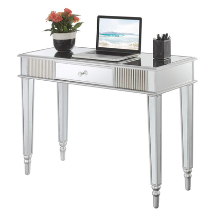Desk | French Country 1 Drawer Mirrored Desk/Console Table | Elegant & Glamorous Home Decor | Ample Storage | Durable Construction | Versatile & Stylish | Ergode | casafoyer.myshopify.com