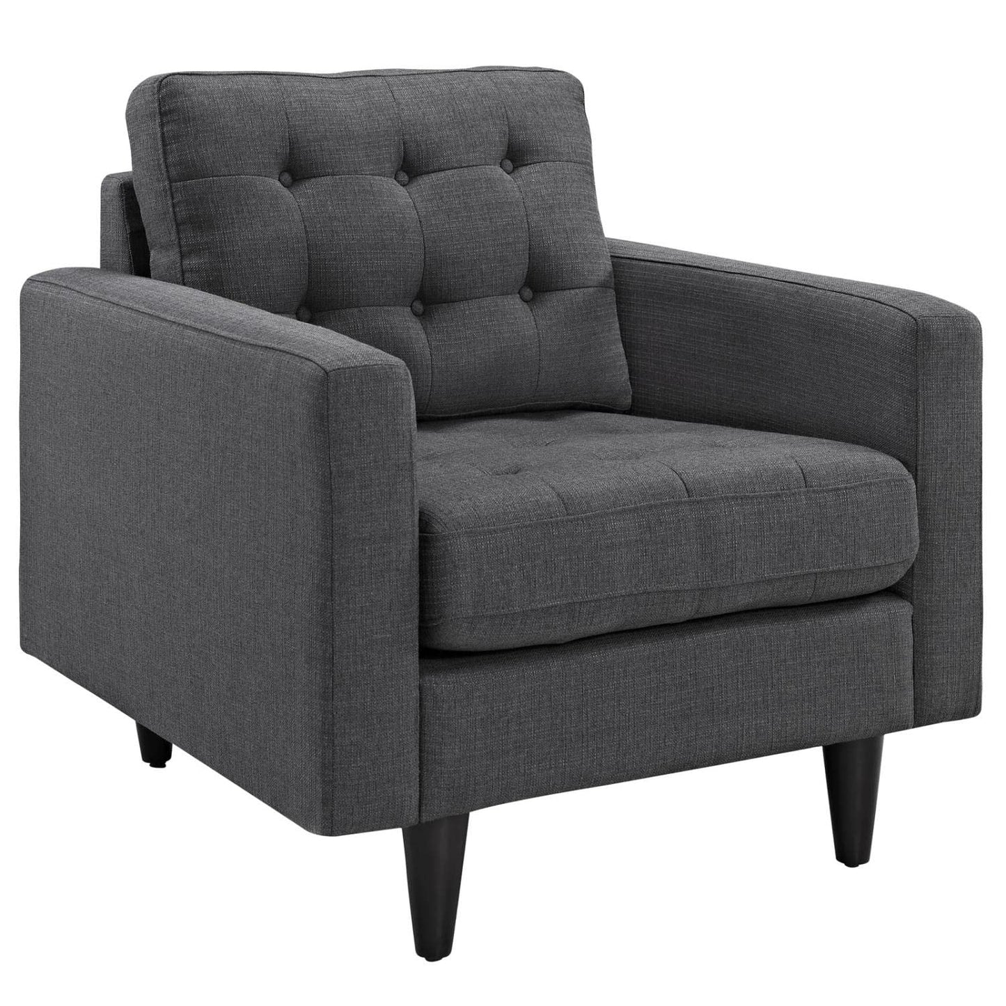 kitchen and dining room sets | CasaFoyer Empress Holistic Furnishings Set | Sofa & Armchairs | Tufted Buttons | Luxurious Cushions | Noble Design | Wooden Legs | Floor Protection | Gray | casafoyer.myshopify.com