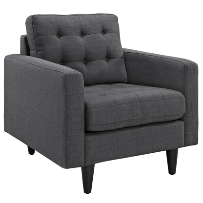 kitchen and dining room sets | CasaFoyer Empress Holistic Furnishings Set | Sofa & Armchairs | Tufted Buttons | Luxurious Cushions | Noble Design | Wooden Legs | Floor Protection | Gray | casafoyer.myshopify.com
